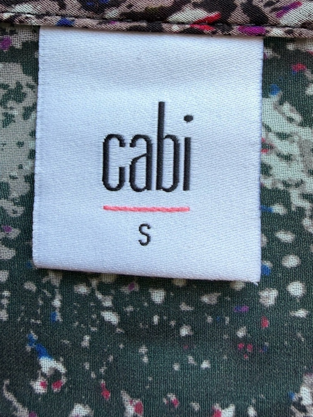 CAbi Sheer Blouse with Pink, Blue & White Speckle Print Size S Lightweight - Picture 4 of 14